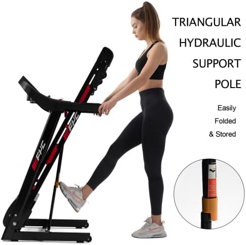 Folding Treadmill for Home - 330 LBS Weight Capacity Running Machine with Incline/Bluetooth, 3.5HP 16KM/H Max Speed Foldable Electric Treadmill Easily Assembly, Home Gym Workout Exercise