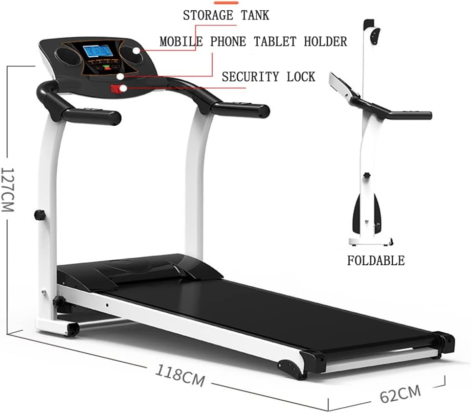 Folding Treadmill for Home Portable Electric Treadmill Running Exercise Machine Compact Treadmill Foldable for Home Gym Fitness Workout Jogging Walking