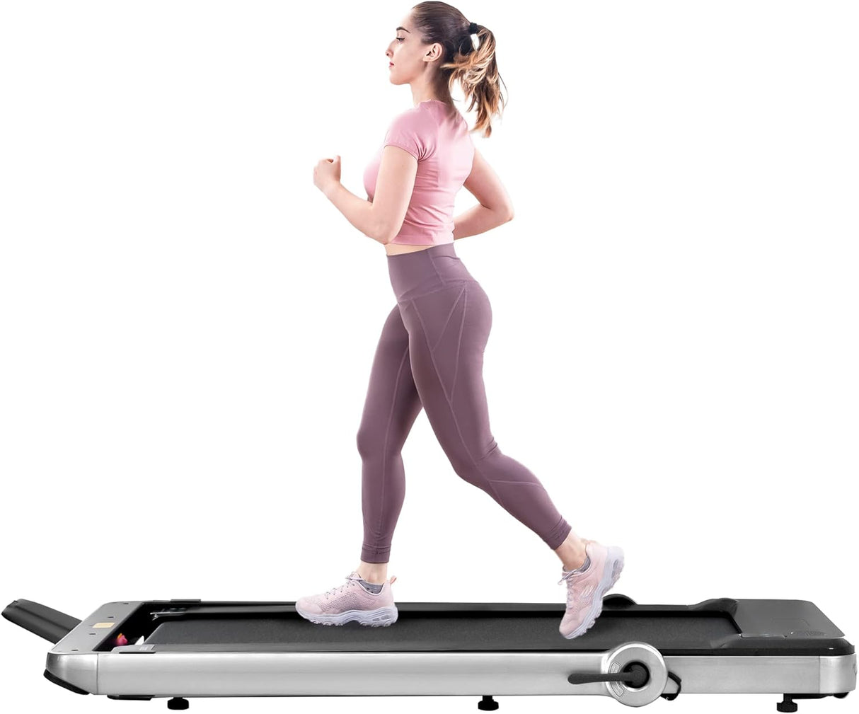 Folding Treadmill, Installation-Free Under Desk Electric Treadmill 2.5HP, with Bluetooth APP and speaker, Remote Control, Display, Walking Jogging Running Machine Fitness Equipment for Home Gym Office
