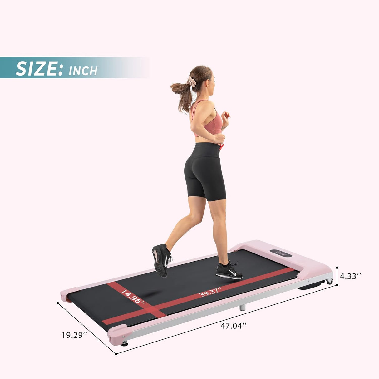 Modern 2 in 1 Under Desk Electric Treadmill 2.5HP, with Bluetooth APP and Speaker, Remote Control, Display, Walking Jogging Running Machine Fitness Equipment for Home Gym Office