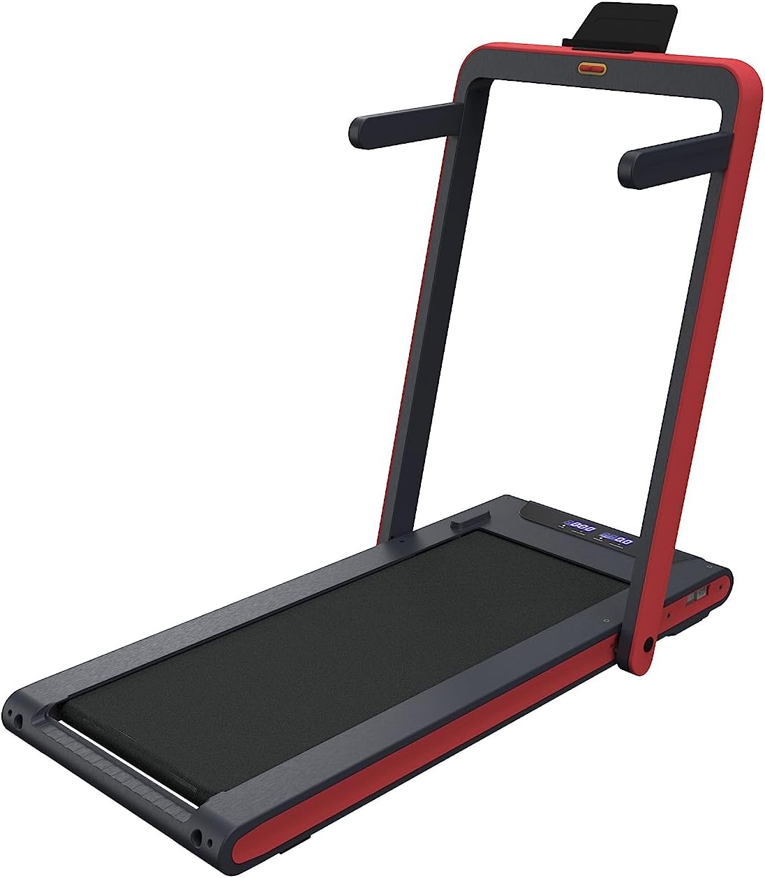 Modern 2 in 1 Under Desk Treadmill, 2.5HP Folding Electric Treadmill Walking Jogging Machine for Home Office with Remote Control, Red