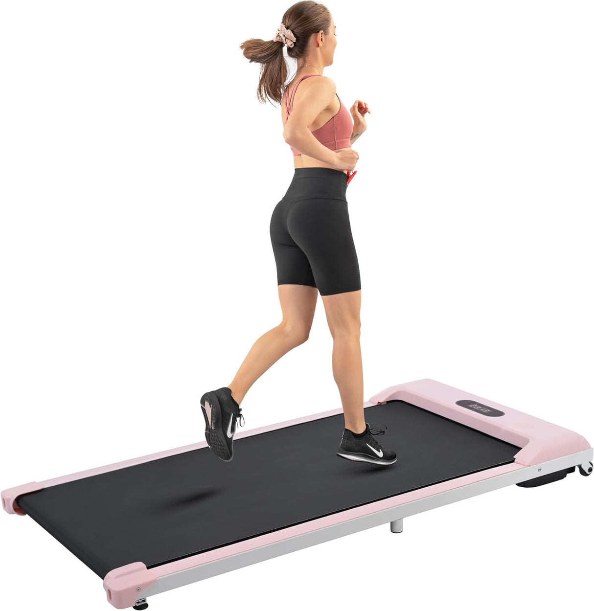 Modern 2 in 1 Under Desk Electric Treadmill 2.5HP, with Bluetooth APP and Speaker, Remote Control, Display, Walking Jogging Running Machine Fitness Equipment for Home Gym Office