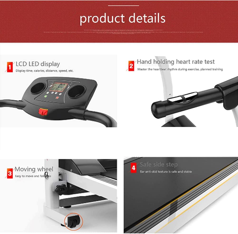 Treadmills for Home Portable Treadmill Compact Walking Running Machine Workout Electric Treadmill with LED Display Device Holder Home Gym Treadmill