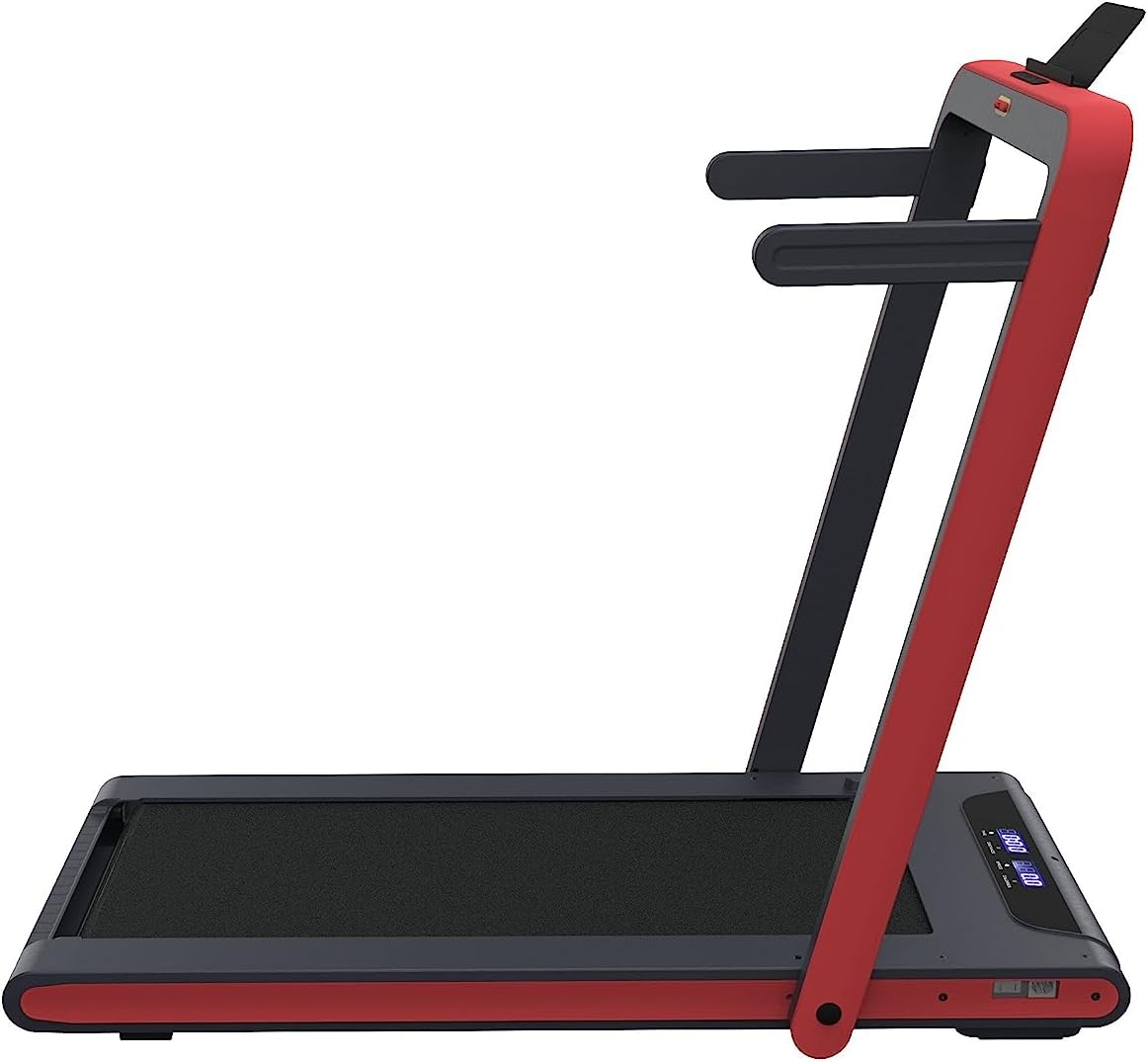 Modern 2 in 1 Under Desk Treadmill, 2.5HP Folding Electric Treadmill Walking Jogging Machine for Home Office with Remote Control, Red