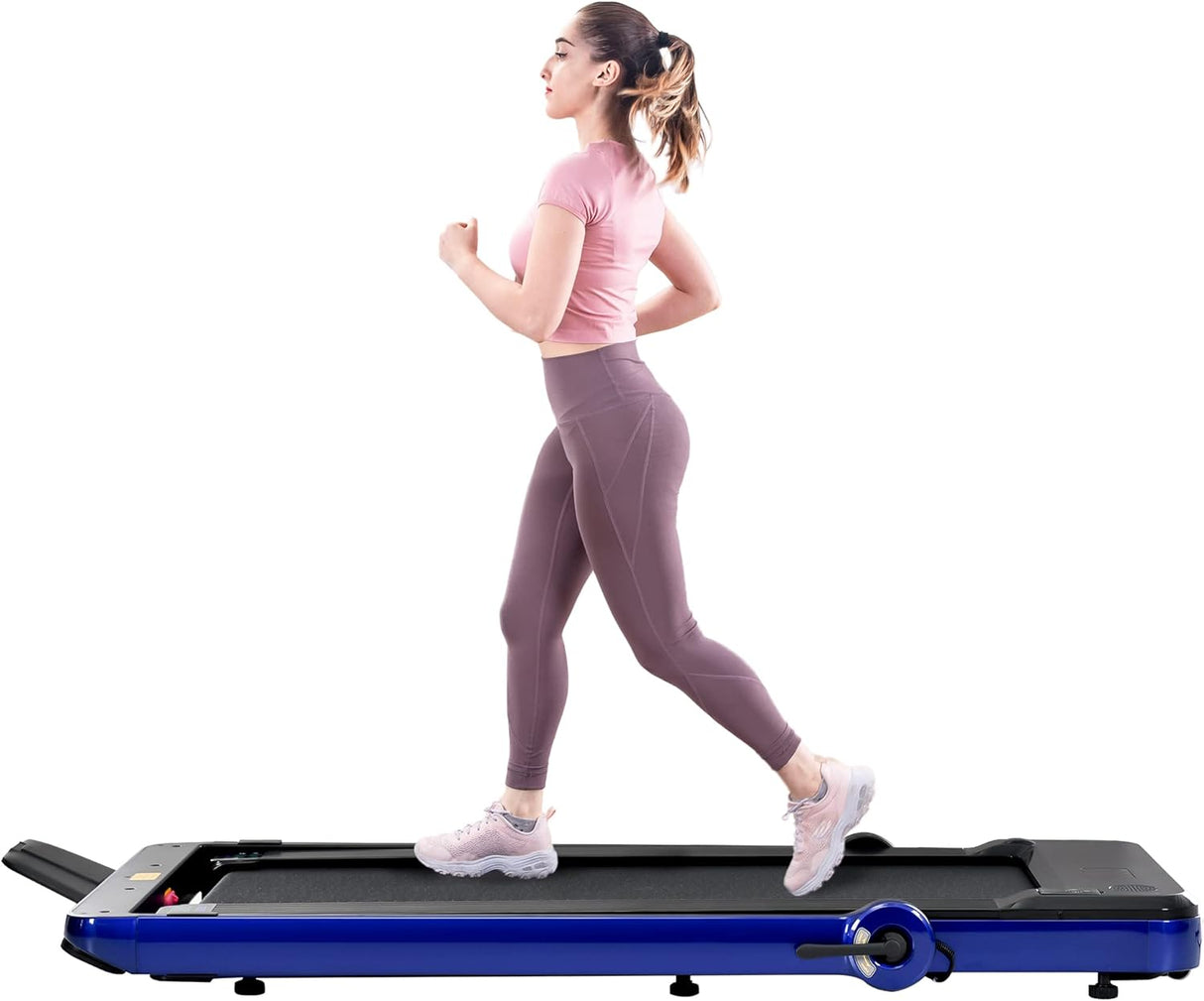Folding Treadmill, Installation-Free Under Desk Electric Treadmill 2.5HP, with Bluetooth APP and speaker, Remote Control, Display, Walking Jogging Running Machine Fitness Equipment for Home Gym Office