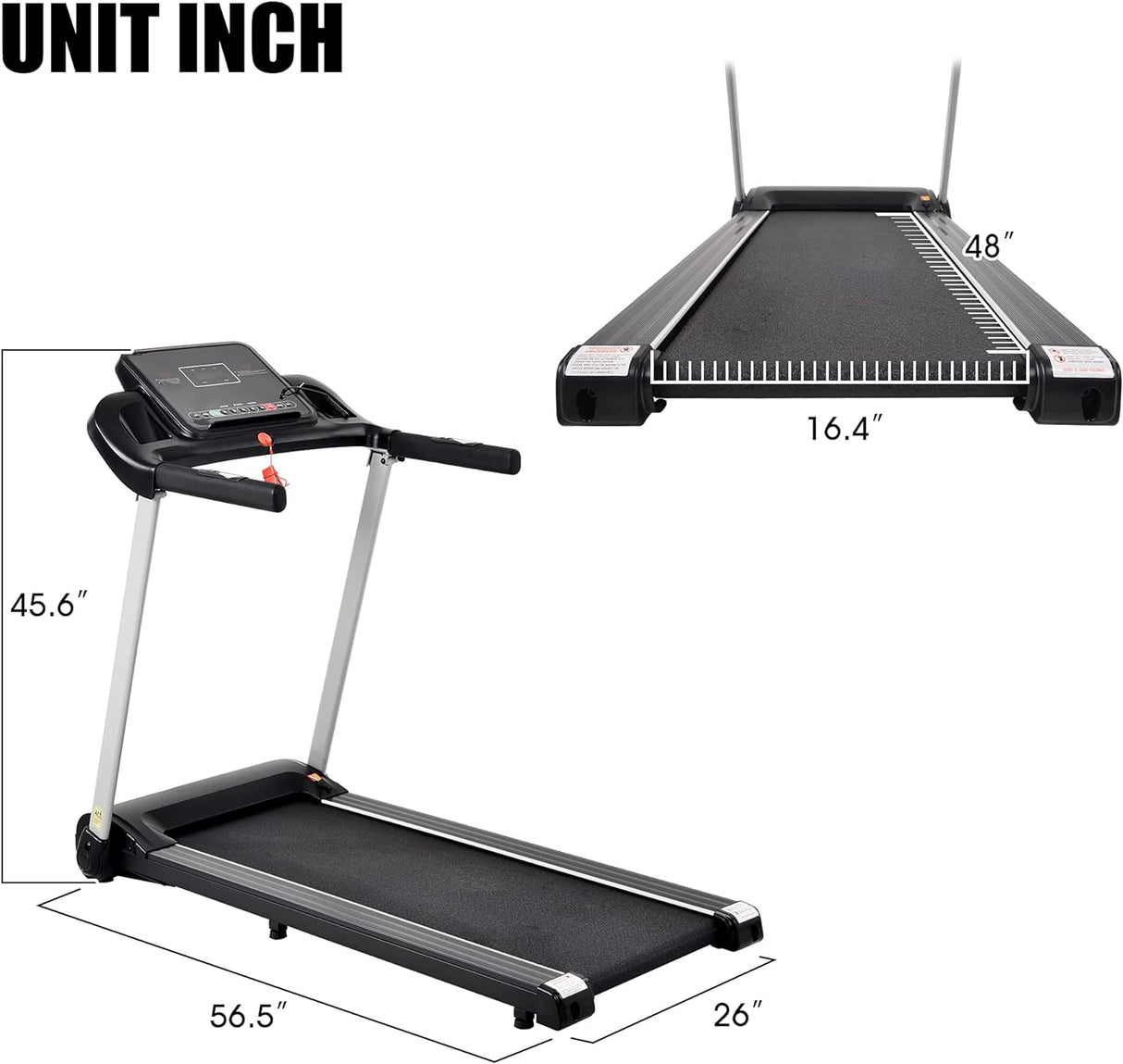 2.5HP Treadmill Electric Motorized Walking and Jogging Running Machine with Heart Pulse Monitor and Speaker, Treadmill for Home Gym with 12 Pre Set Programs,300lbs Max