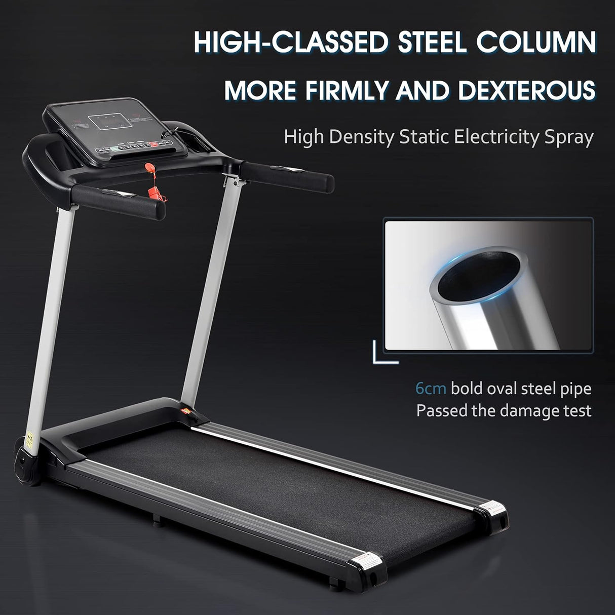 2.5HP Treadmill Electric Motorized Walking and Jogging Running Machine with Heart Pulse Monitor and Speaker, Treadmill for Home Gym with 12 Pre Set Programs,300lbs Max