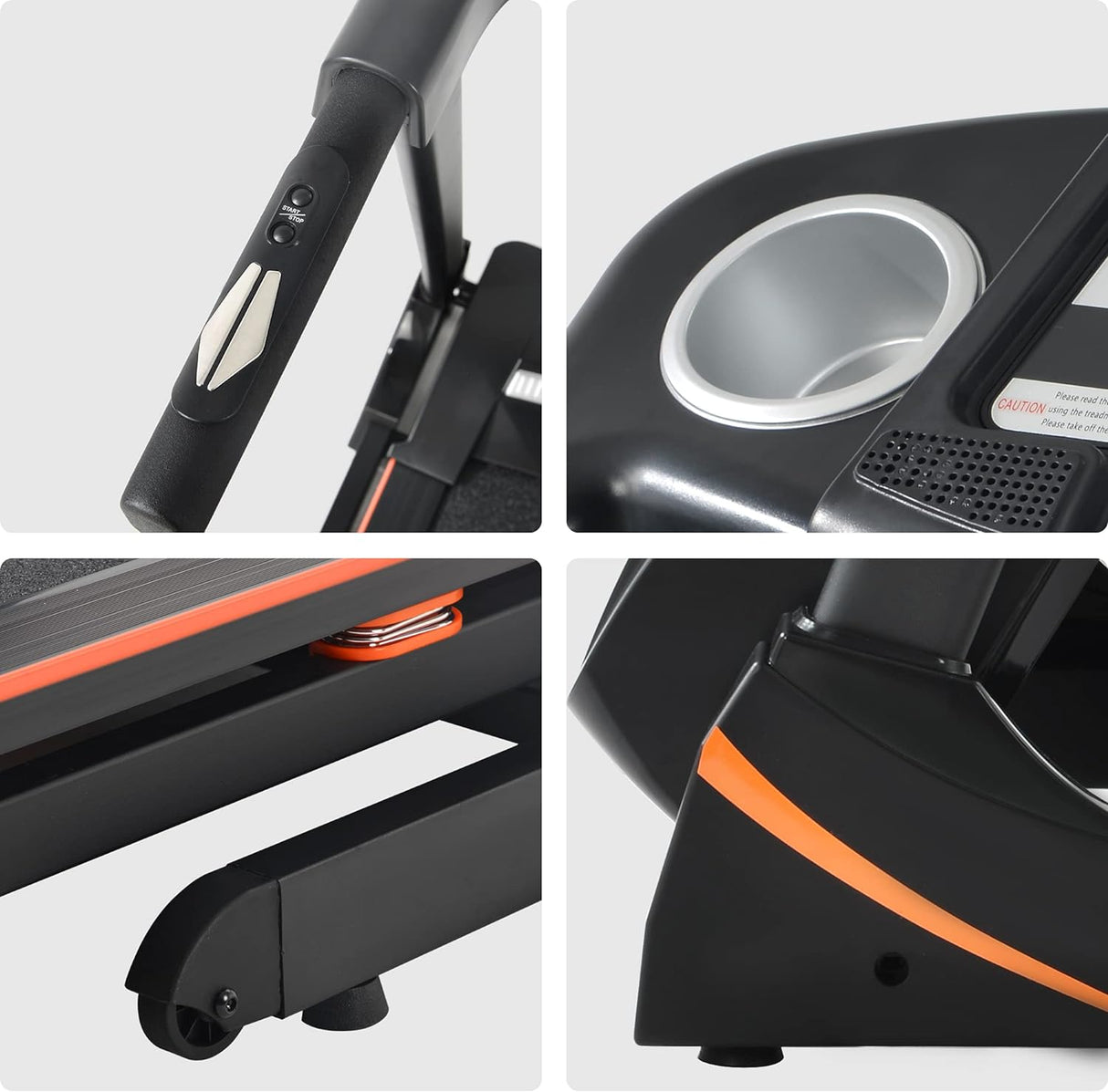 3.5HP Folding Electric Treadmill with Incline Medium Running Machine LCD, 14.8KM/H Foldable Treadmill Electric Motorized Power Running Fitness Gym Machine, 330lbs Max