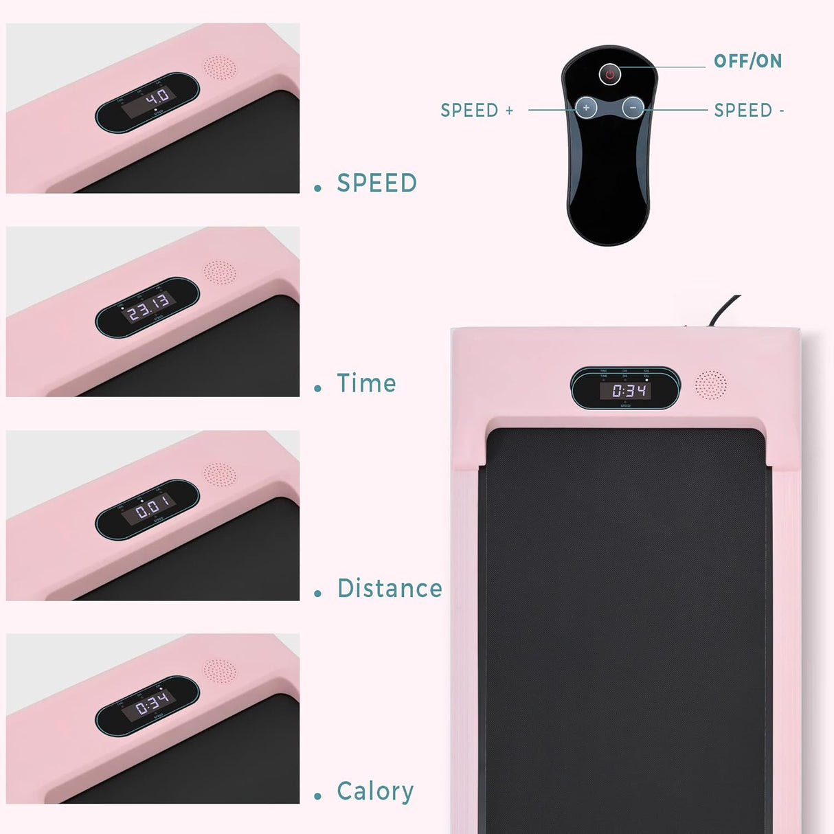 Modern 2 in 1 Under Desk Electric Treadmill 2.5HP, with Bluetooth APP and Speaker, Remote Control, Display, Walking Jogging Running Machine Fitness Equipment for Home Gym Office