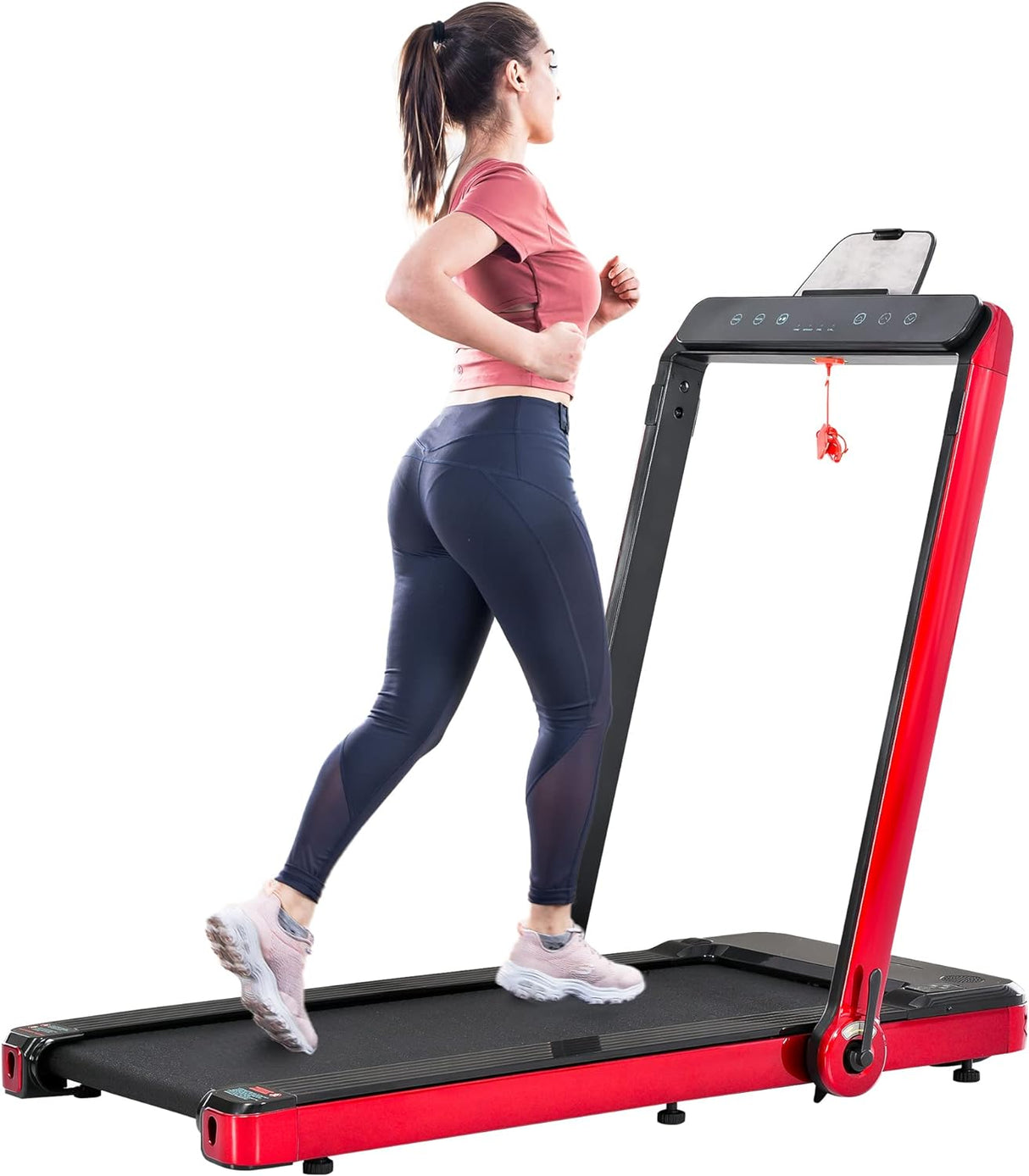 Folding Treadmill, Installation-Free Under Desk Electric Treadmill 2.5HP, with Bluetooth APP and speaker, Remote Control, Display, Walking Jogging Running Machine Fitness Equipment for Home Gym Office