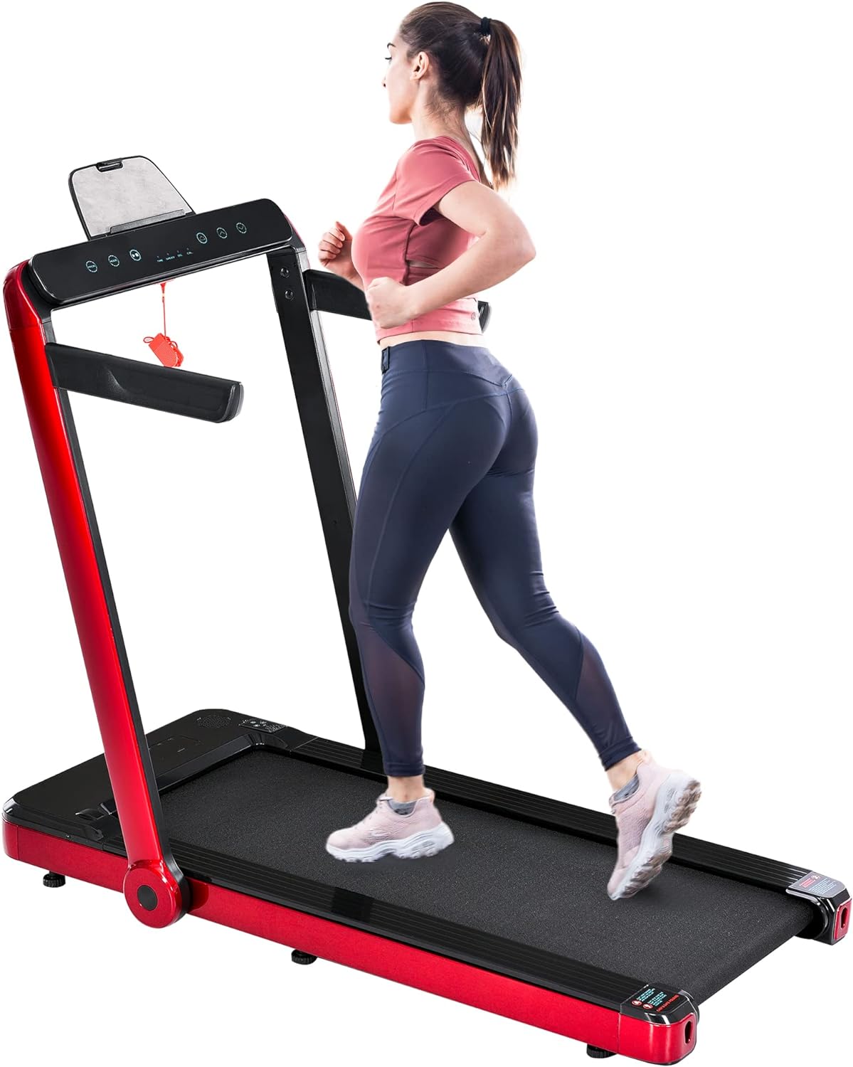 Folding Treadmill, Installation-Free Under Desk Electric Treadmill 2.5HP, with Bluetooth APP and speaker, Remote Control, Display, Walking Jogging Running Machine Fitness Equipment for Home Gym Office