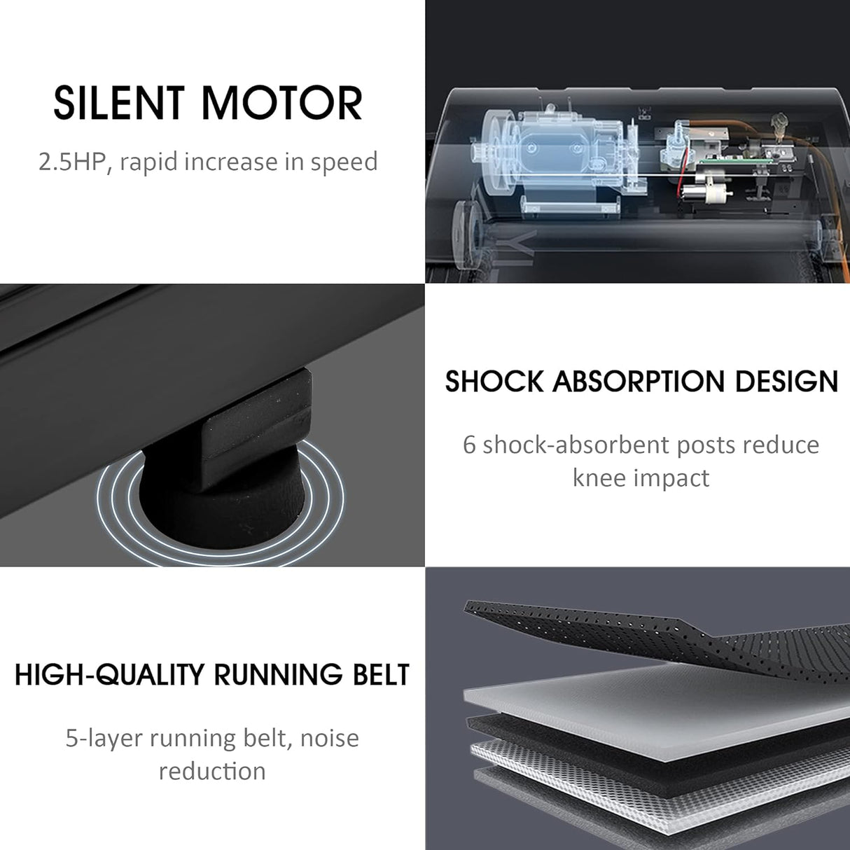 2.5HP Treadmill Electric Motorized Walking and Jogging Running Machine with Heart Pulse Monitor and Speaker, Treadmill for Home Gym with 12 Pre Set Programs,300lbs Max