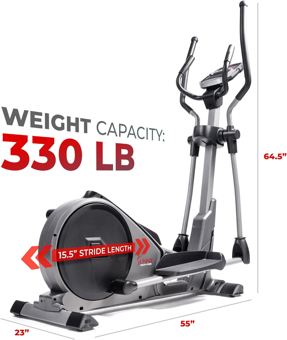 Sunny Health & Fitness Elliptical Cross Trainer Exercise Machine, Full Body Low-Impact and 24-Unique Workout Modes with Optional Exclusive SunnyFit App and Enhanced Bluetooth Connectivity