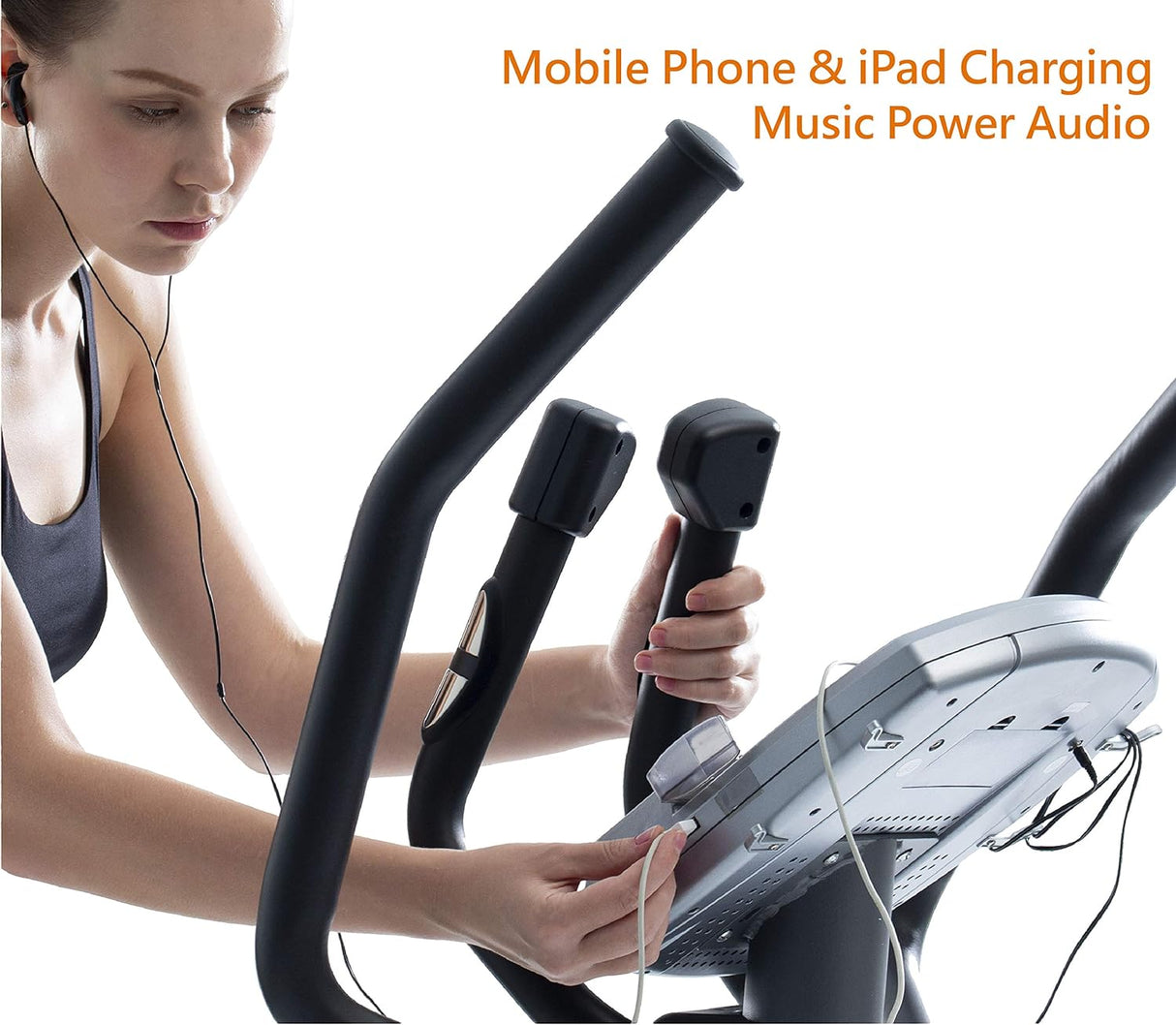 GOELLIPTICAL V-450X Standard Stride 18” Programmable Elliptical Exercise Cross Trainer with Adjustable Arms and Pedals and HRC Control Program for Cardio Fitness Strength Conditioning Workout