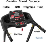 Folding Treadmill for Home - 330 LBS Weight Capacity Running Machine with Incline/Bluetooth, 3.5HP 16KM/H Max Speed Foldable Electric Treadmill Easily Assembly, Home Gym Workout Exercise