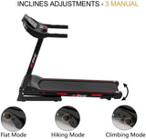 Folding Treadmill for Home - 330 LBS Weight Capacity Running Machine with Incline/Bluetooth, 3.5HP 16KM/H Max Speed Foldable Electric Treadmill Easily Assembly, Home Gym Workout Exercise
