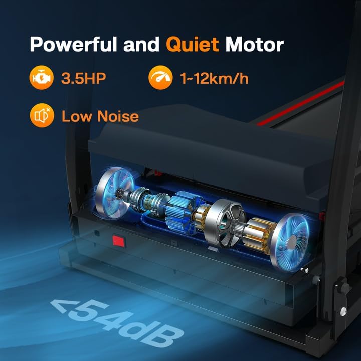 Folding Treadmills for Home - 3.5HP Portable Foldable with Incline, Electric Treadmill for Running Walking Jogging Exercise with 12 Preset Programs, Indoor Workout Training Space Save Apartment,APP