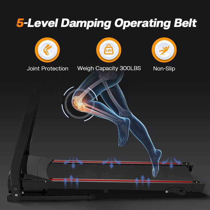 Folding Treadmills for Home - 3.5HP Portable Foldable with Incline, Electric Treadmill for Running Walking Jogging Exercise with 12 Preset Programs, Indoor Workout Training Space Save Apartment,APP