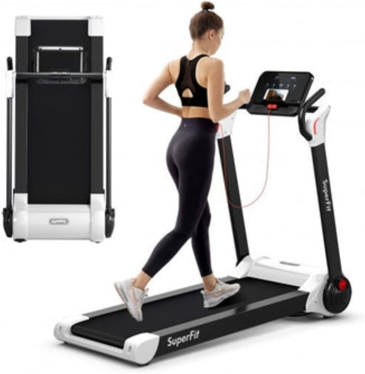 2.25 HP Electric Motorized Folding Running Treadmill Machine with LED Display-Black - Grimbo Sports