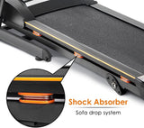 Foldable Treadmills for Home Folding Electric Treadmill Motorized Running Machine with Manual Incline and Hydraulic Rod Mechanism Cardio Training w/Wheels, Safety Key,EKG Grip Pulse Sensor