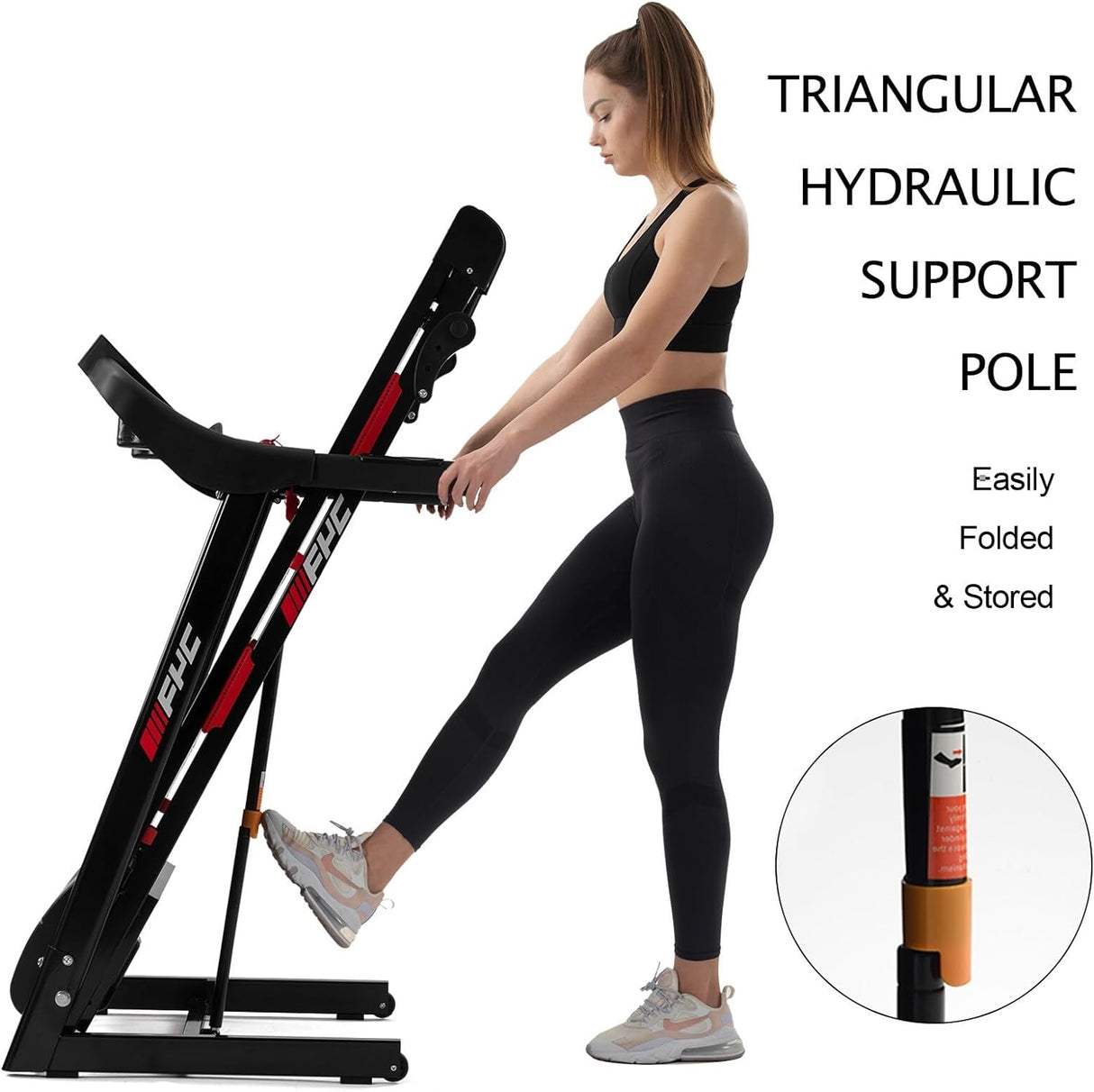 Lbs Weight Capacity Foldable Electric Treadmill Running Machine with Incline/Bluetooth Black