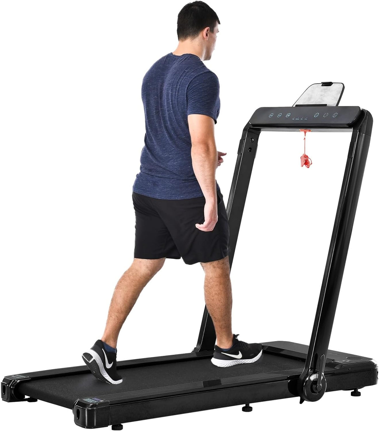 Treadmill Folding Treadmill, Installation-Free Under Desk Electric Treadmill 2.5HP, with Bluetooth APP and Speaker, Remote Control, Display, Walking Jogging Running Machine