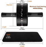 RHYTHM FUN Shock Absorbing Treadmill and Ab Roller with Knee Pad