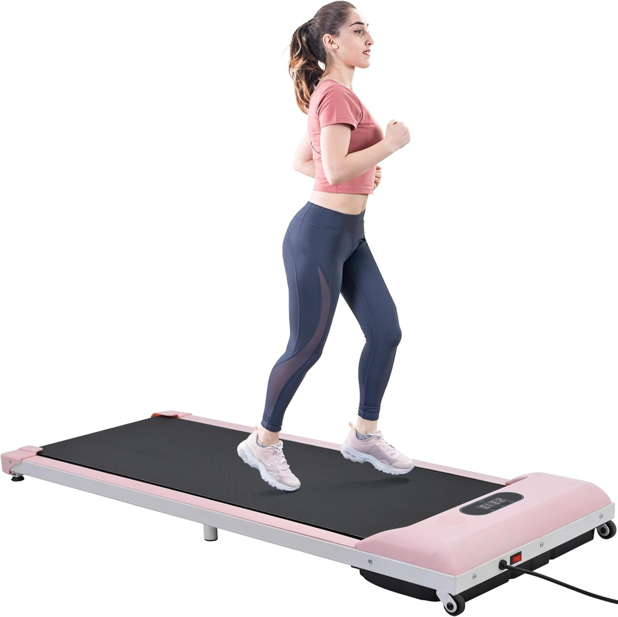 Modern 2 in 1 Under Desk Electric Treadmill 2.5HP, with Bluetooth APP and Speaker, Remote Control, Display, Walking Jogging Running Machine Fitness Equipment for Home Gym Office