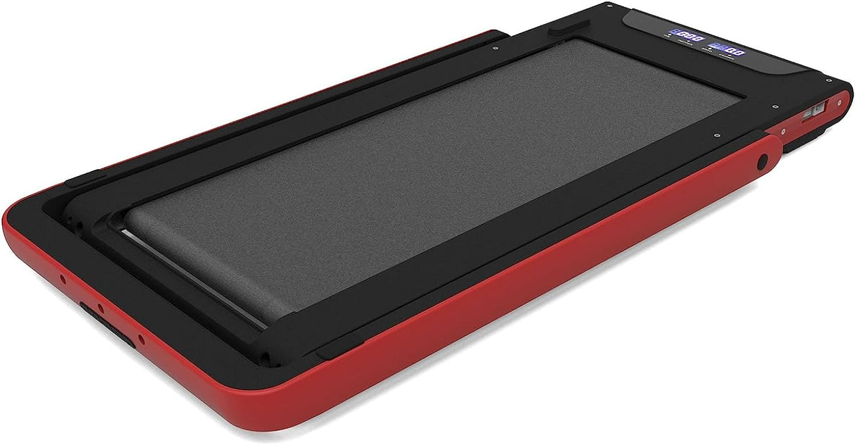 Modern 2 in 1 Under Desk Treadmill, 2.5HP Folding Electric Treadmill Walking Jogging Machine for Home Office with Remote Control, Red