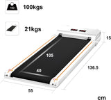 American Under Desk Treadmill 2.5HP Slim Walking Treadmill 265LBS - Electric Treadmill with APP Bluetooth Remote Control LED Display, Running Walking Jogging for Home Office Use (Installation Free)