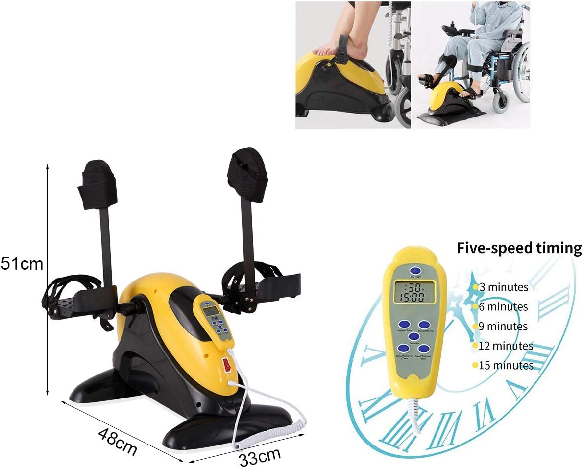 Folding Treadmills Electric Pedal Exerciser for Seniors Physiorehabilitation - Portable Fitness Cycle for Arm/Leg Exercise Cycling