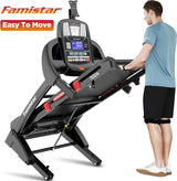 4.5HP Folding Treadmill, 15% Auto Incline 300 lbs Capacity Electric Treadmill with APP Control, Stereo Bluetooth, Armrest Button Heart Rate, Running Machine for Home Workout