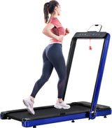 Folding Treadmill, Installation-Free Under Desk Electric Treadmill 2.5HP, with Bluetooth APP and speaker, Remote Control, Display, Walking Jogging Running Machine Fitness Equipment for Home Gym Office