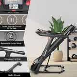 GYMAX 4.75HP Folding Treadmill with 15% Auto Incline and Voice Control, Electric Running Machine with Blue Tooth Speaker, 20 Preset Programs & LED Control Panel, Free Assembly Treadmill for Home Gym