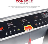 Sunny Health & Fitness Strider Foldable Treadmill, 20-Inch Wide Running Belt, Customizable Workout Programs, Pulse Sensors with Optional Exclusive SunnyFit App and Enhanced Bluetooth Connectivity