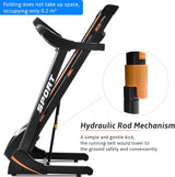 3.5HP Folding Electric Treadmill with Incline Medium Running Machine LCD, 14.8KM/H Foldable Treadmill Electric Motorized Power Running Fitness Gym Machine, 330lbs Max