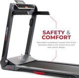 Sunny Health & Fitness Strider Foldable Treadmill, 20-Inch Wide Running Belt, Customizable Workout Programs, Pulse Sensors with Optional Exclusive SunnyFit App and Enhanced Bluetooth Connectivity