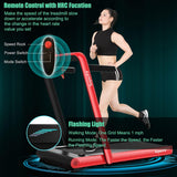 GYMAX Under Desk Folding Treadmill, 4.75HP 2 in 1 Running Walking Machine with Heart Rate Control, APP Control, LED Touch Screen and Remote, Luxury Treadmill for Home/Gym