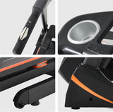 3.5HP Folding Electric Treadmill with Incline Medium Running Machine LCD, 14.8KM/H Foldable Treadmill Electric Motorized Power Running Fitness Gym Machine, 330lbs Max