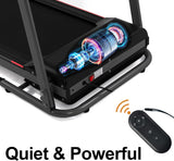 Modern Folding Treadmill for Home with Desk - 2.5HP Compact Electric Treadmill for Running and Walking Foldable Portable Running Machine for Small Spaces Workout, 265LBS Weight Capacity