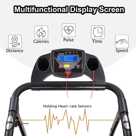 Modern Folding Treadmills for Home, Foldable Electric Treadmill with LCD Display, Lightweight Compact Treadmill Fitness Running Walking Jogging Exercise for Home Office Apartment Saver Space