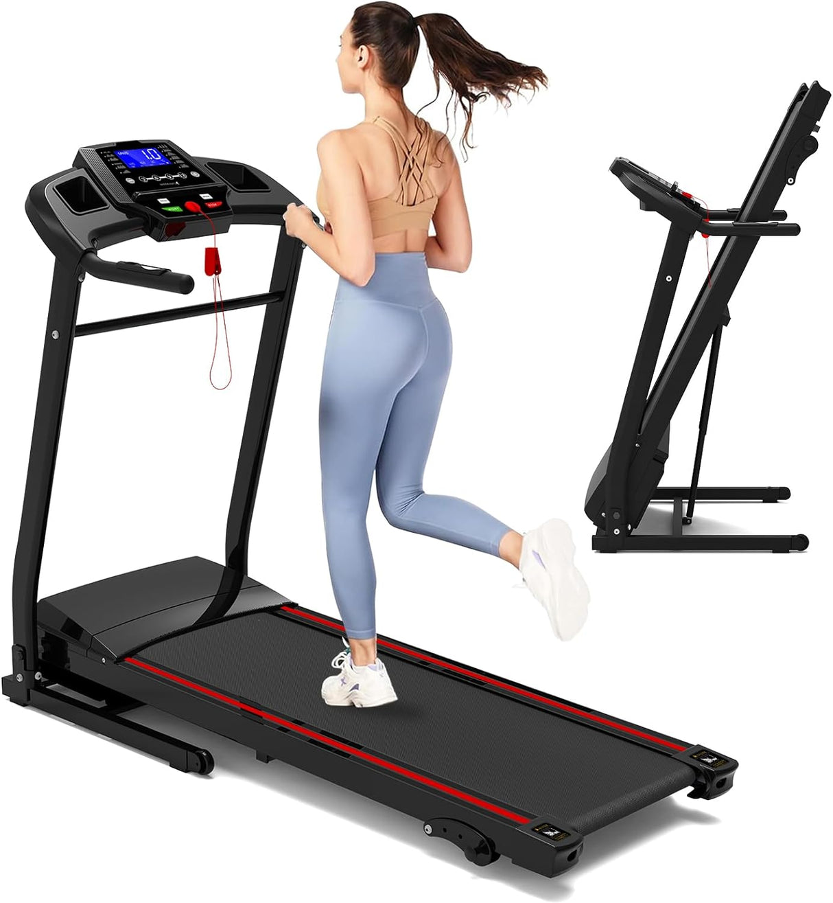 Folding Treadmills for Home - 3.5HP Portable Foldable with Incline, Electric Treadmill for Running Walking Jogging Exercise with 12 Preset Programs, Indoor Workout Training Space Save Apartment,APP