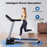 BORGUSI Auto Incline Treadmill, 300/350LBS Capacity, 17.5"/20" Wide Electric Folding Treadmill Max 8.5/10 MPH Speed, Running Machine with Bluetooth Speaker
