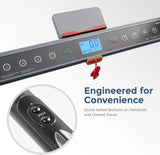 Sunny Health & Fitness Strider Foldable Treadmill, 20-Inch Wide Running Belt, Customizable Workout Programs, Pulse Sensors with Optional Exclusive SunnyFit App and Enhanced Bluetooth Connectivity