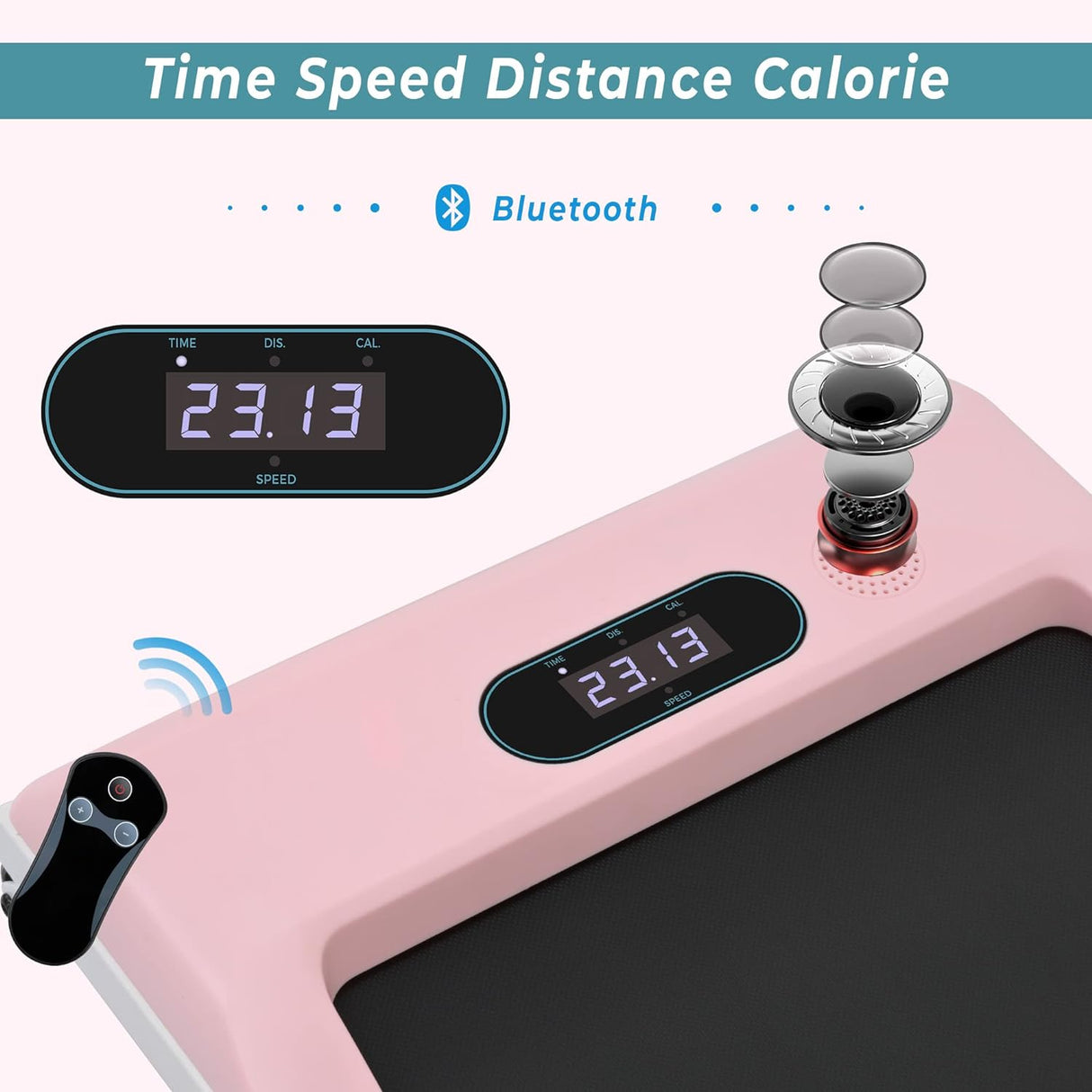 Modern 2 in 1 Under Desk Electric Treadmill 2.5HP, with Bluetooth APP and Speaker, Remote Control, Display, Walking Jogging Running Machine Fitness Equipment for Home Gym Office