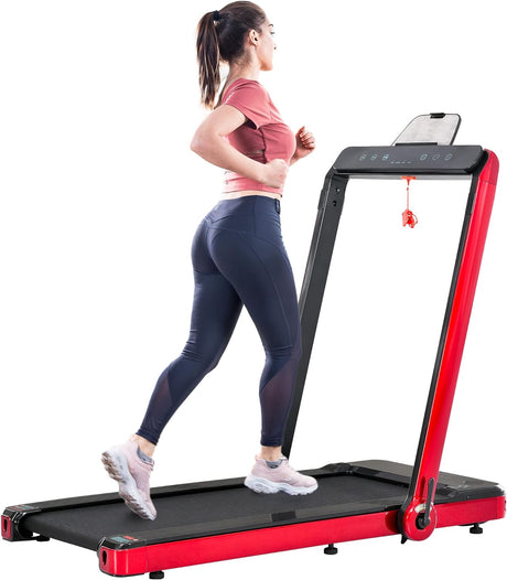 Folding Treadmill, Installation-Free Under Desk Electric Treadmill 2.5HP, with Bluetooth APP and speaker, Remote Control, Display, Walking Jogging Running Machine Fitness Equipment for Home Gym Office