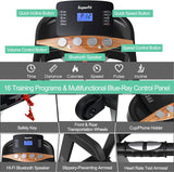 GYMAX 3.75HP Folding Treadmill, 1-15% Automatic Incline Treadmill with GYMAX App Control, 12 Preset & 3 Custom Programs, Heart Rate Monitor, Home Gym Cardio Training Machine