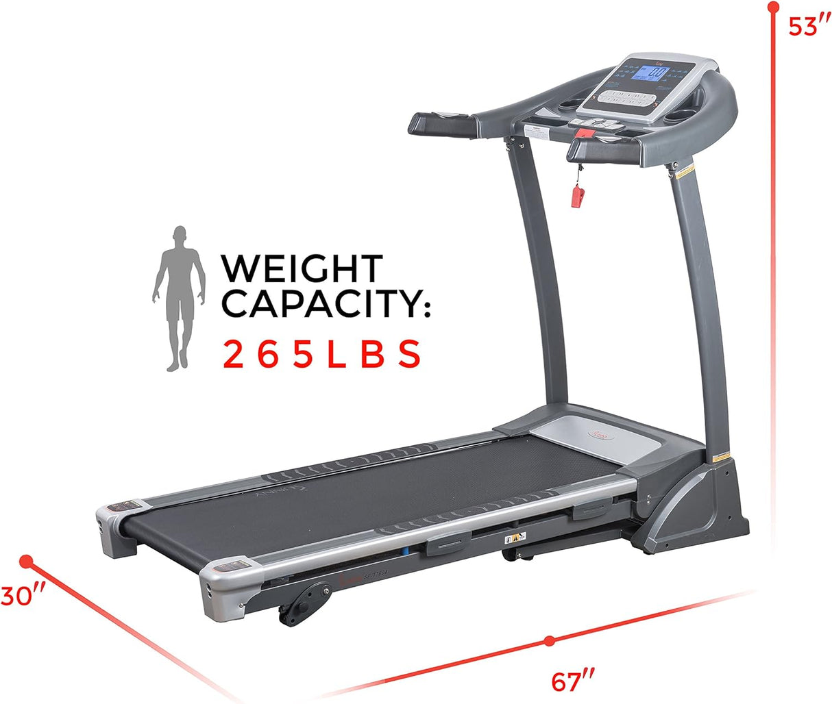 Sunny Health & Fitness SF-T7604 Motorized Treadmill, Grey