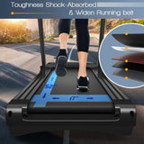 Goplus 3.75HP Folding Treadmill with Incline, Electric Superfit Treadmill w/App Control, 12 Preset & 3 Custom Programs, Blue Tooth Speaker, Heart Rate Monitor, Running Jogging Machine for Home Gym