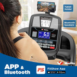 Winfita Foldable Treadmill with 15% Auto Incline, 10 MPH, 300 LB Capacity, Bluetooth & APP, Pause Function, USB Charging, Tablet Holder, 68 Programs Running Machine for Home